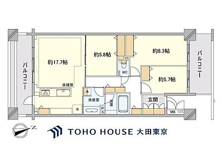 3LDK 間取り