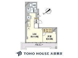 トーア新富マンション 1LDKの間取図画像
