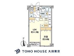 ライオンズマンション松原 1LDKの間取図画像