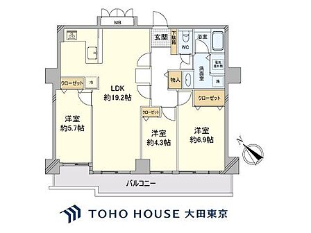 3LDK 間取り