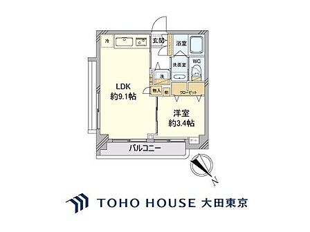 1LDK 間取り
