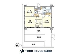 クリオ多摩川ラ・モード 2LDKの間取図画像