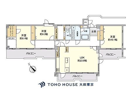3LDK 間取り
