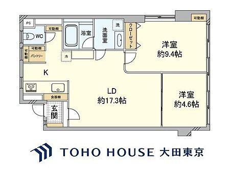 2LDK 間取り