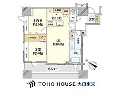 パークタワー渋谷本町 2LDKの間取図画像