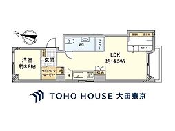 ルピナス祐天寺 1LDKの間取図画像