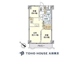 ライオンズマンション中目黒 2LDKの間取図画像