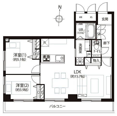 間取り ウィンベルコーラス蓮沼 3階/303