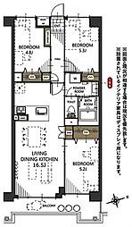 前川公園ローヤルコーポ 3LDKの間取図画像