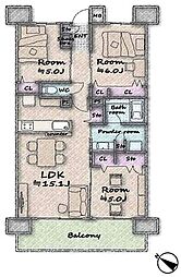 間取図画像 3LDK