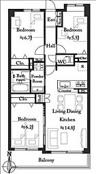 ダイアパレス志木5ウィンザーフラッツ 3LDKの間取図画像