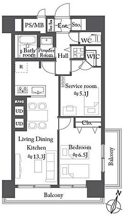 開放感のある南...