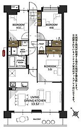 レーベングランヒルズ朝霞台 3LDKの間取図画像