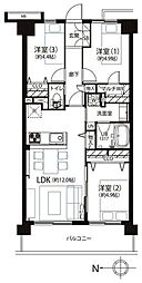 アドリーム石神井公園 3LDKの間取図画像