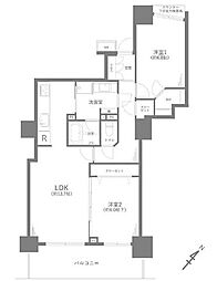 パークシティ大宮セントラルタワー 2LDKの間取図画像