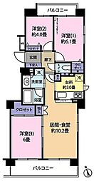 川口ガーデンハウス 3LDKの間取図画像
