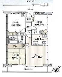 コスモフェスタ蕨 3LDKの間取図画像