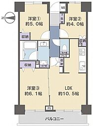 志木南パーク・ホームズ 3LDKの間取図画像