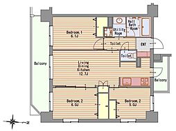 グーディッシュ大宮 3LDKの間取図画像