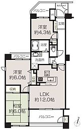 ネオステージ大宮 3LDKの間取図画像