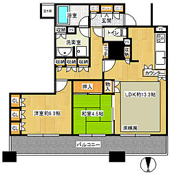ニューシティ東戸塚タワーズシティパークタワー東戸塚 2LDKの間取図画像