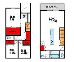 パティオ駕与丁公園 3LDKの間取図画像