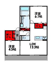 メルベーユ阿恵 B棟 2階/202