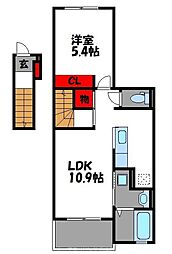 ヴィラモデルノ 1LDKの間取図画像