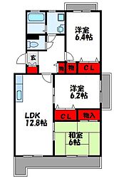 リヴェール伊賀2 3LDKの間取図画像