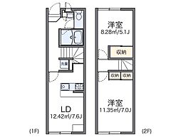 レオパレスヤマサ2 2DKの間取図画像