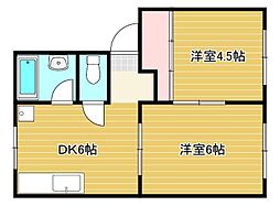 プレメゾンミサワ 2DKの間取図画像
