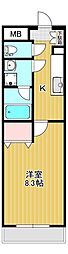 フェアリーコート博労町 1Kの間取図画像