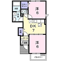 サンパティオ1 2DKの間取図画像