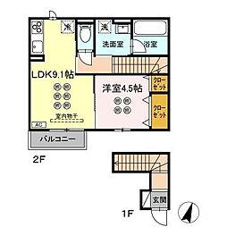 セレニテ 1LDKの間取図画像