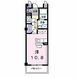 セレーノB ワンルームの間取図画像