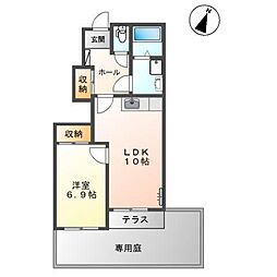 サンクレール 1LDKの間取図画像