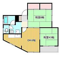 リーフルハイツ 2DKの間取図画像