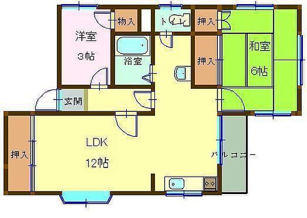 オーチャード・メドゥ 301｜鳥取県米子市祇園町 2丁目(賃貸マンション2LDK・3階・59.16㎡)の写真 その2