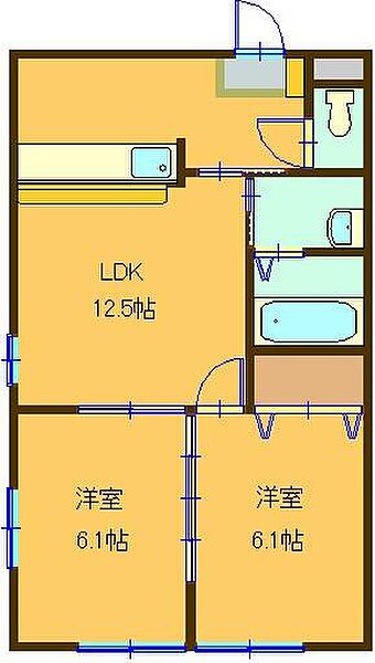 シティメディアIX 105｜鳥取県米子市米原 5丁目(賃貸アパート2LDK・1階・49.19㎡)の写真 その2