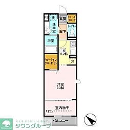 JR常磐線 馬橋駅 徒歩2分の賃貸アパート 1階1Kの間取り