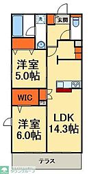 プレミアメゾン 2LDKの間取図画像