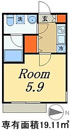 JR総武線 船橋駅 徒歩15分の賃貸アパート 3階1Kの間取り
