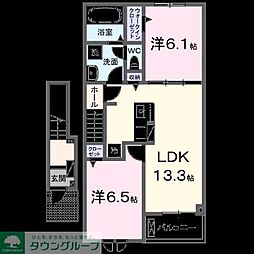 ＭＡＨＡＮＡ　ＷＥＳＴ 2階2LDKの間取り