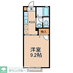 ミリオン馬橋 2階1Kの間取り