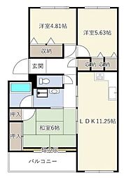 INOVE松戸六高台 3階3LDKの間取り