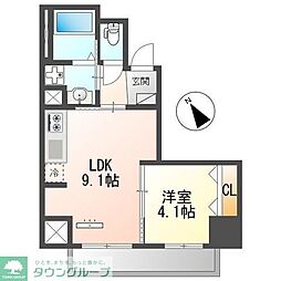 (仮称)船橋市本町二丁目新築マンション 1LDKの間取図画像