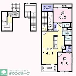 ラフォーレ古ヶ崎 2LDKの間取図画像