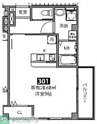 ネクスタージュ新松戸 ワンルームの間取図画像