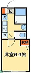 鎌ケ谷共同住宅 1Kの間取図画像