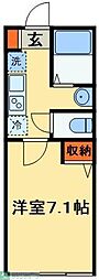 鎌ケ谷共同住宅 1Kの間取図画像